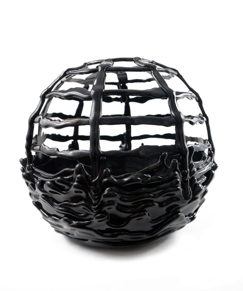 Hot Mess Vessel - Black Sphere Grid
