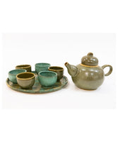 Green Grid Tea Set