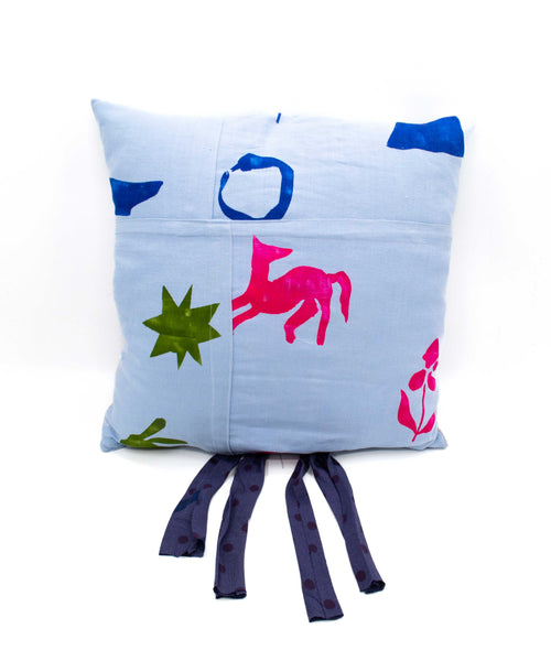 Light Blue Patchwork Pillow