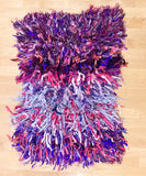 Pink & Purple Striped Rug with Fabric & Yarn - 44 x 55"
