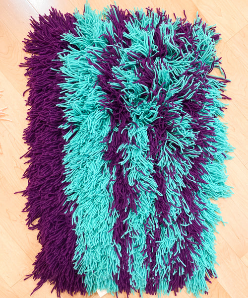 Purple & Teal Rug - 18 x 27"